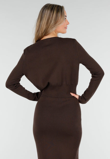 NEW011025 Bruin Setje met Rok en Vest