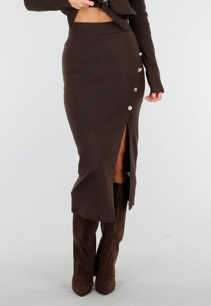 NEW011025 Bruin Setje met Rok en Vest