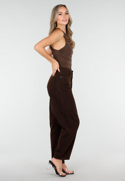 OP=OP.46.NL Bruine Loose Fit Barrel Jeans