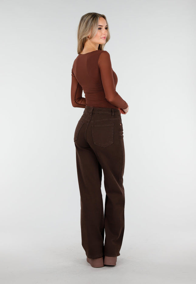 NEW011025 Bruine Mesh Top