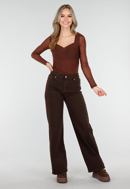 NEW011025 Bruine Mesh Top