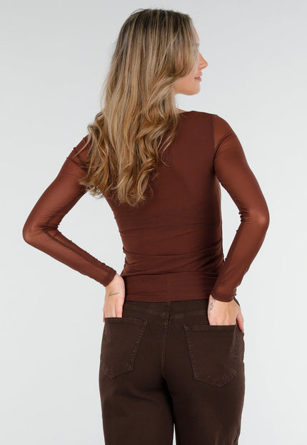 NEW011025 Bruine Mesh Top