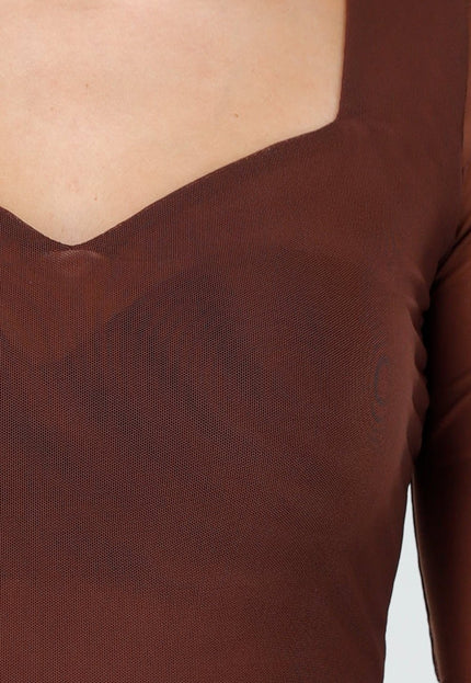 NEW011025 Bruine Mesh Top