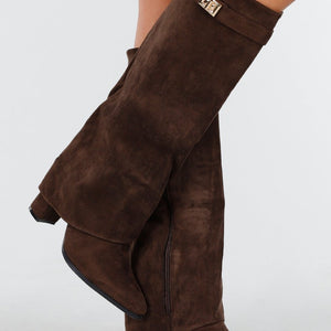 NEW011025 Bruine Suède Laarzen