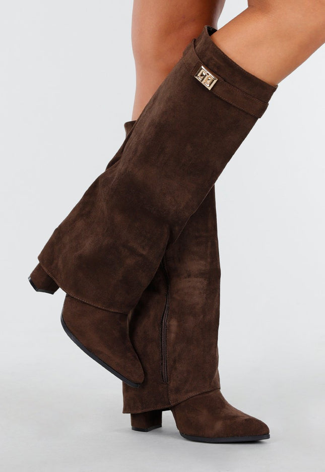 NEW011025 Bruine Suède Laarzen