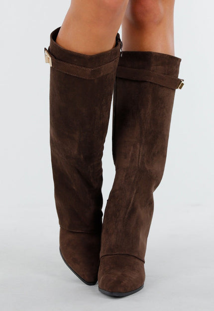 NEW011025 Bruine Suède Laarzen