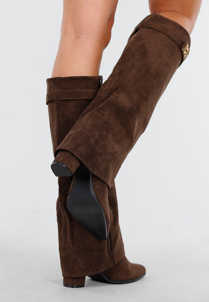 NEW011025 Bruine Suède Laarzen