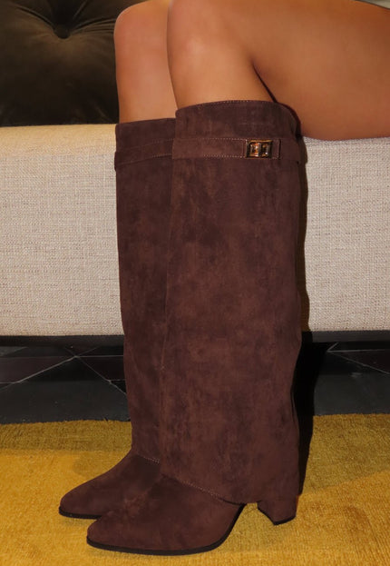 NEW011025 Bruine Suède Laarzen