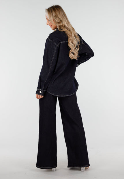 Redial Jeans Donkerblauwe Denim Blouse