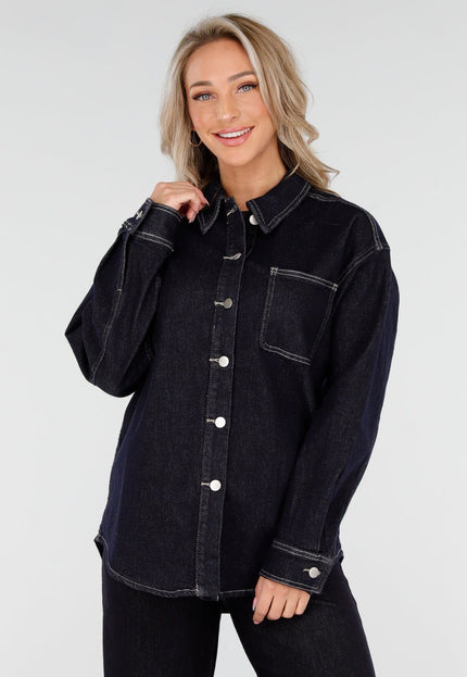 Redial Jeans Donkerblauwe Denim Blouse