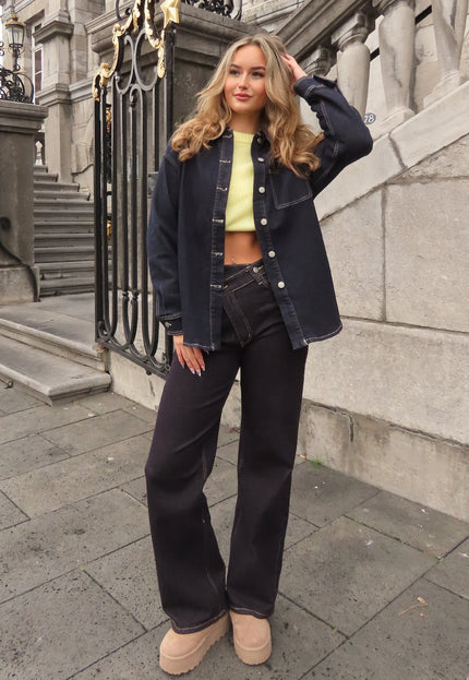 Redial Jeans Donkerblauwe Denim Blouse