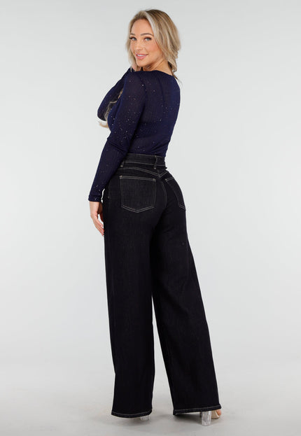 Donkerblauwe Glitter Bodysuit