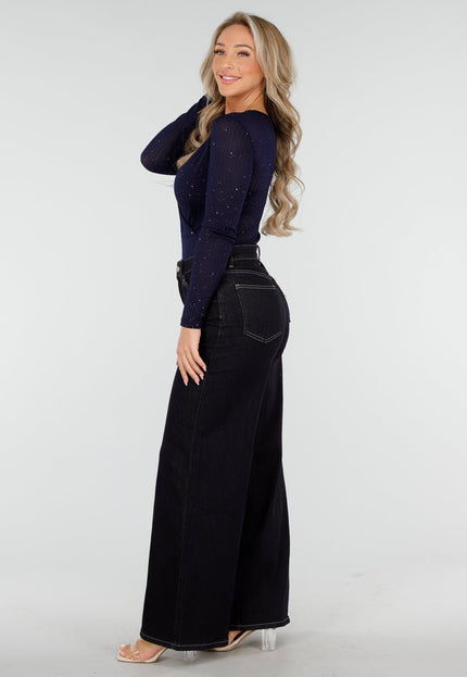 Donkerblauwe Glitter Bodysuit