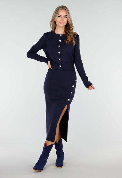 NEW011025 Donkerblauwe Knitted Set