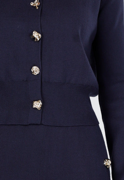 NEW011025 Donkerblauwe Knitted Set