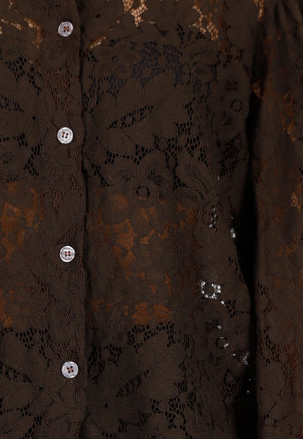 NEW011025 Donkerbruin Kanten Two Piece Set