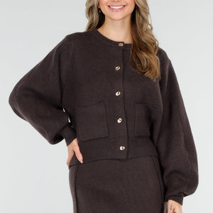 NEW011025 Donkerbruin Setje met Rok