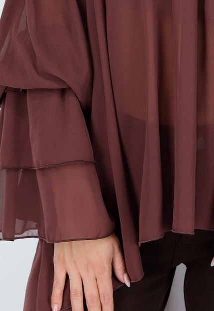 OP=OP.AV.10 Donkerbruine Off Shoulder Blouse