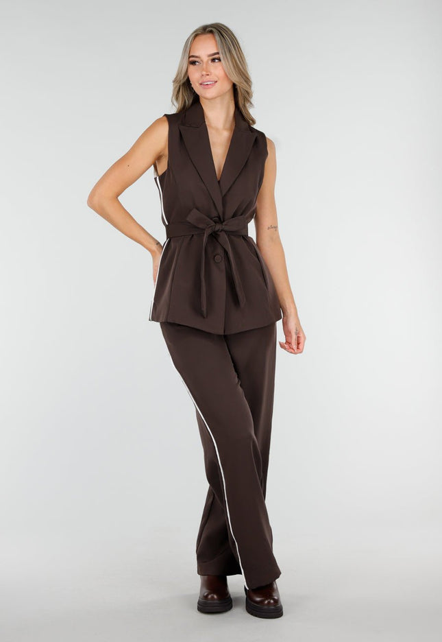 NEW011025 Donkerbruine Two Piece Set