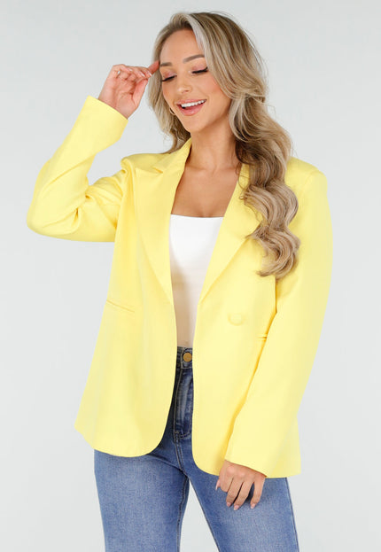 OP=OP.AV.10 Gele Blazer met Bloemceintuur