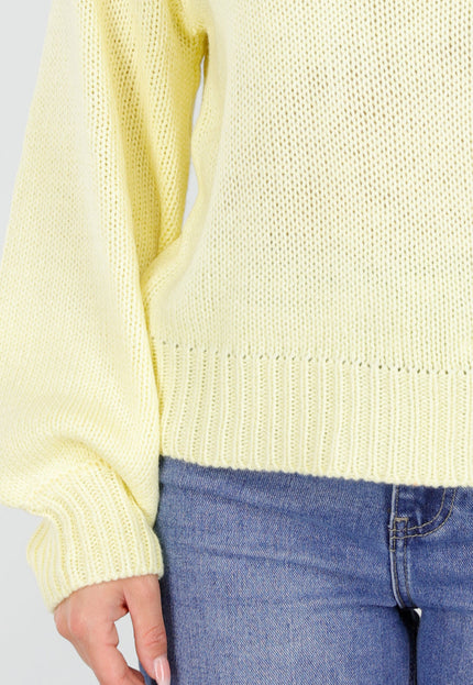 Gele Grofgebreide Trui