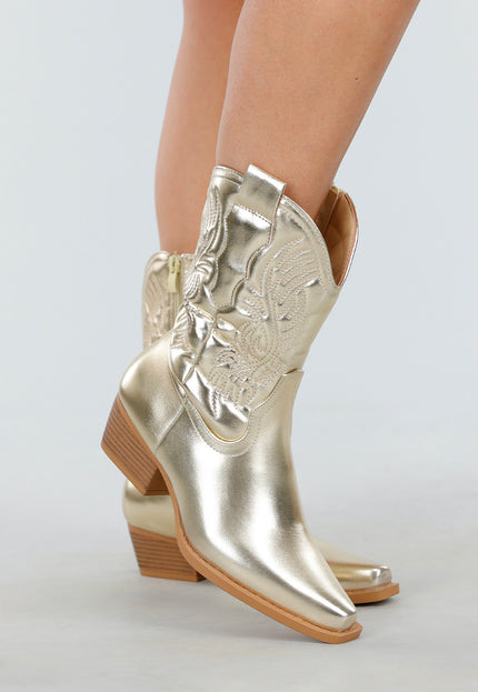 NEW011025 Gouden Cowboylaarzen