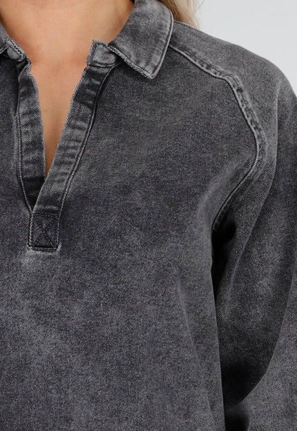 Redial Jeans Grijze Denim Blouse Jurk