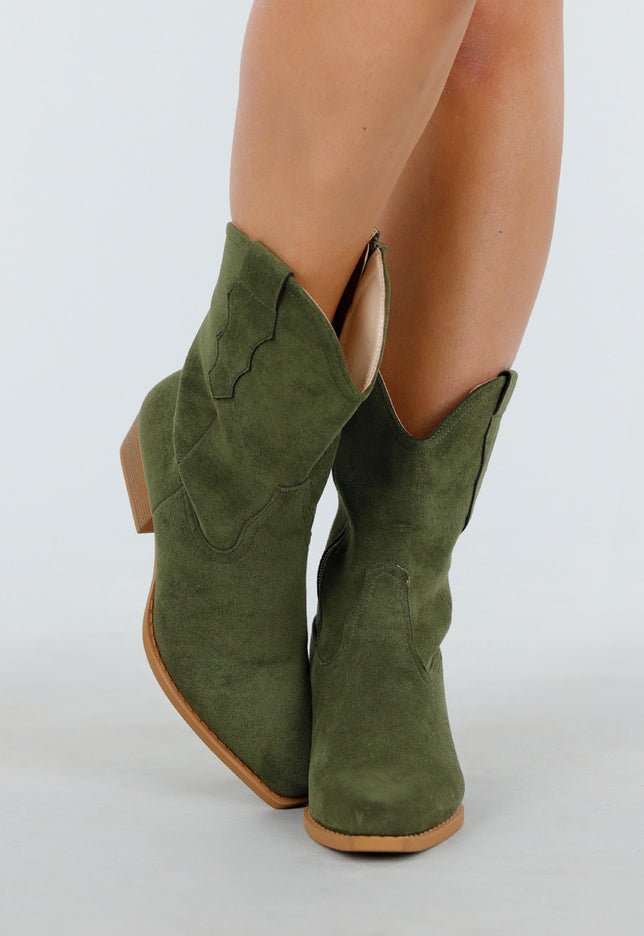 NEW011025 Groene Cowboylaarzen