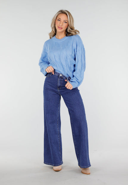 OP=OP.AV.10 Lichtblauwe Kabeltrui