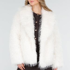 NEW011025 Witte Fluffy Jas