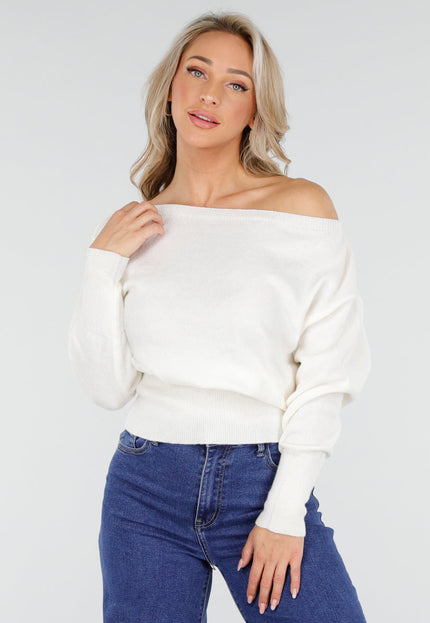 NEW011025 Witte One Shoulder Trui