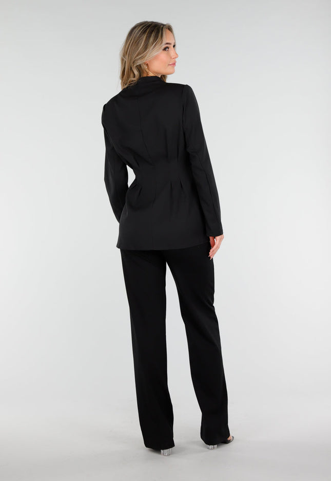 NEW011025 Zwarte Getailleerde Blazer