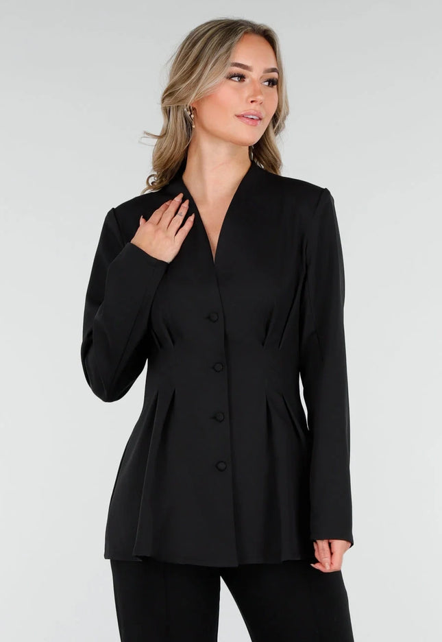 NEW011025 Zwarte Getailleerde Blazer