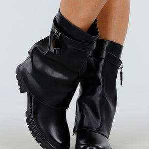 NEW011025 Zwarte Halflange Laarzen
