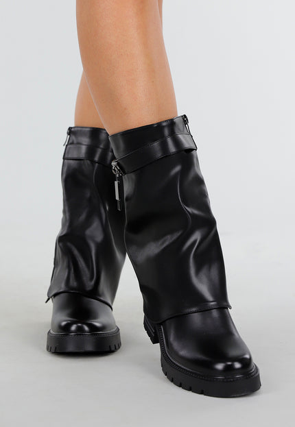 NEW011025 Zwarte Halflange Laarzen