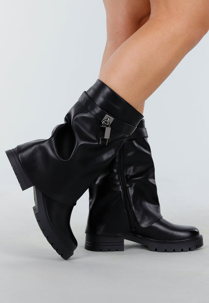 NEW011025 Zwarte Halflange Laarzen