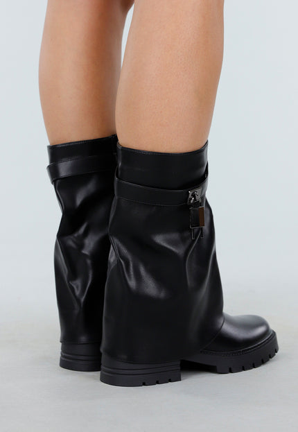 NEW011025 Zwarte Halflange Laarzen