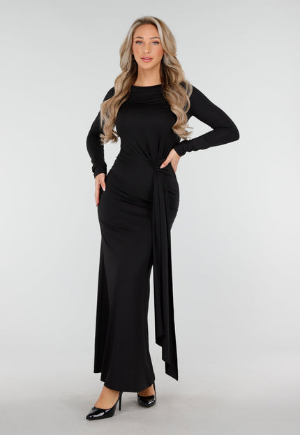 Zwarte Jurk met Strik en Stretch