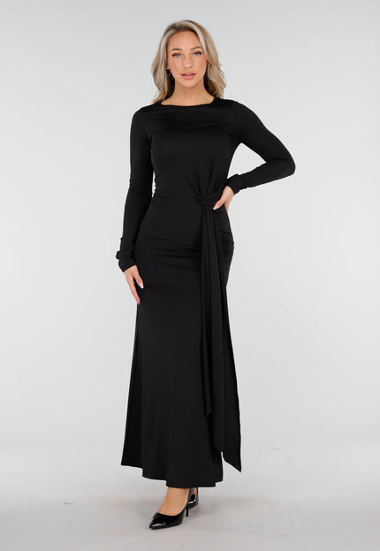 Zwarte Jurk met Strik en Stretch