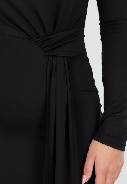 Zwarte Jurk met Strik en Stretch