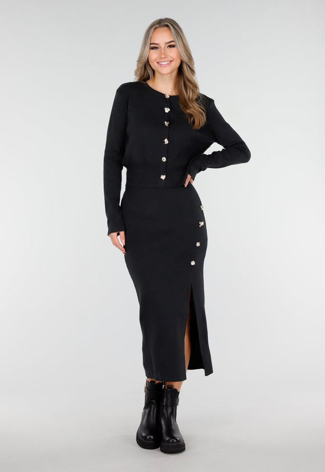 NEW011025 Zwarte Knitted Set