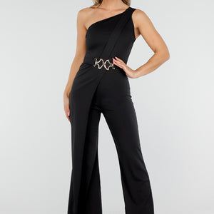 OP=OP.51.NL Zwarte One Shoulder Jumpsuit