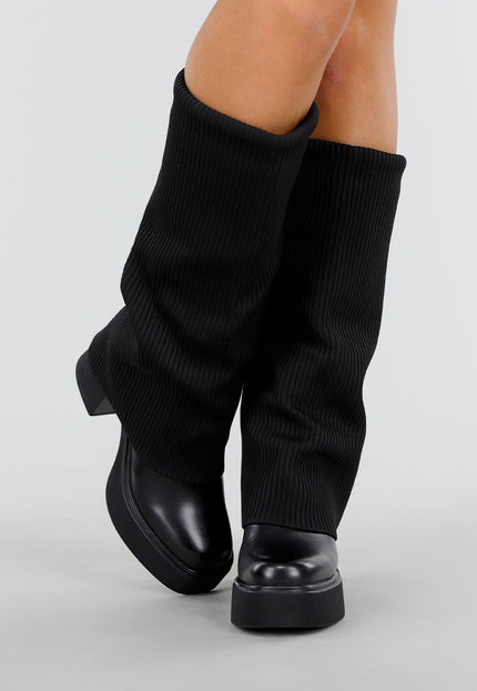 NEW011025 Zwarte Plateau Laarzen