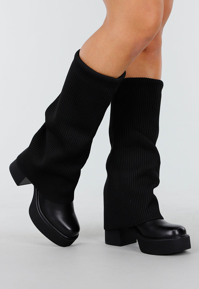 NEW011025 Zwarte Plateau Laarzen