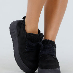 OP=OP.08.NL Zwarte Sneakers met Bontvoering