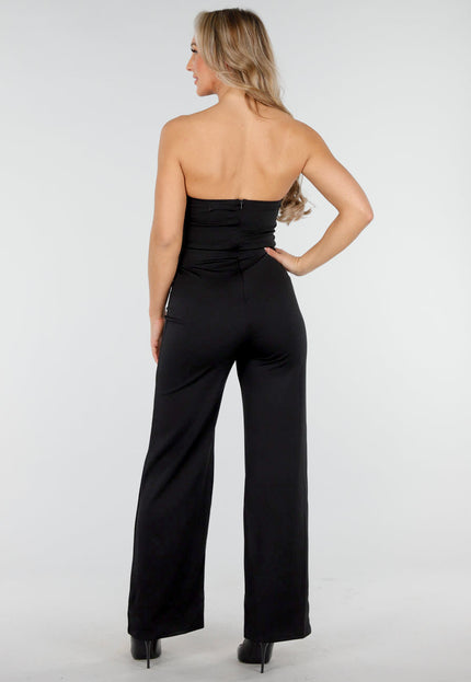 OP=OP.AV.10 Zwarte Strapless Jumpsuit