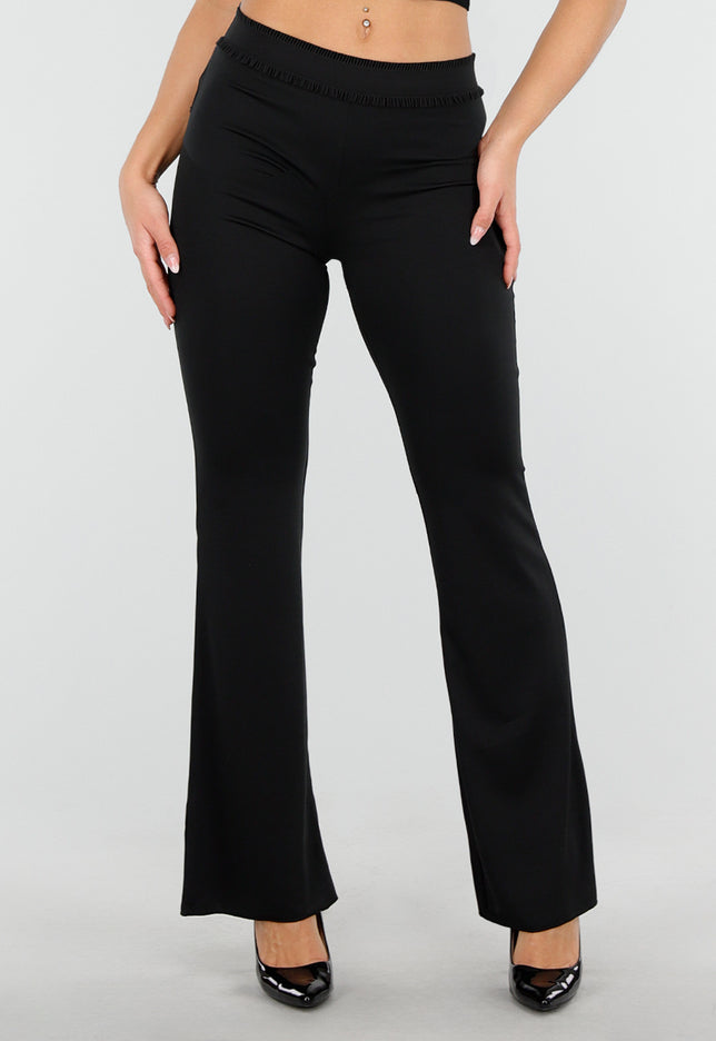 OP=OP.AV.10 Zwarte Stretch Flared Broek