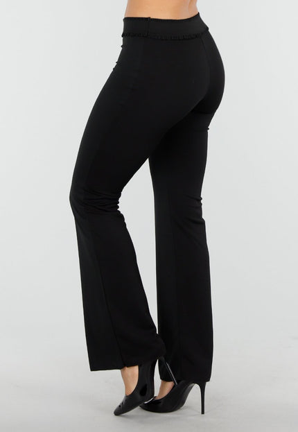 OP=OP.AV.10 Zwarte Stretch Flared Broek