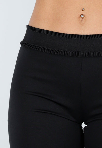 OP=OP.AV.10 Zwarte Stretch Flared Broek
