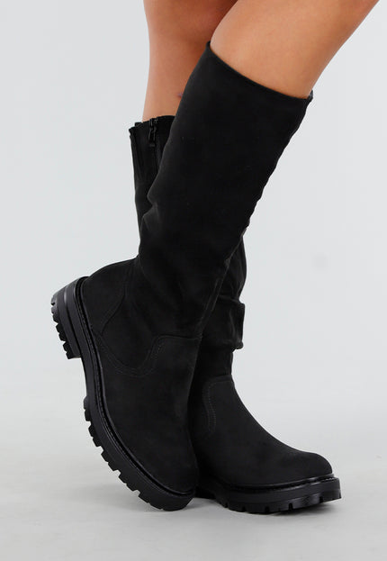 NEW011025 Zwarte Suède Laarzen